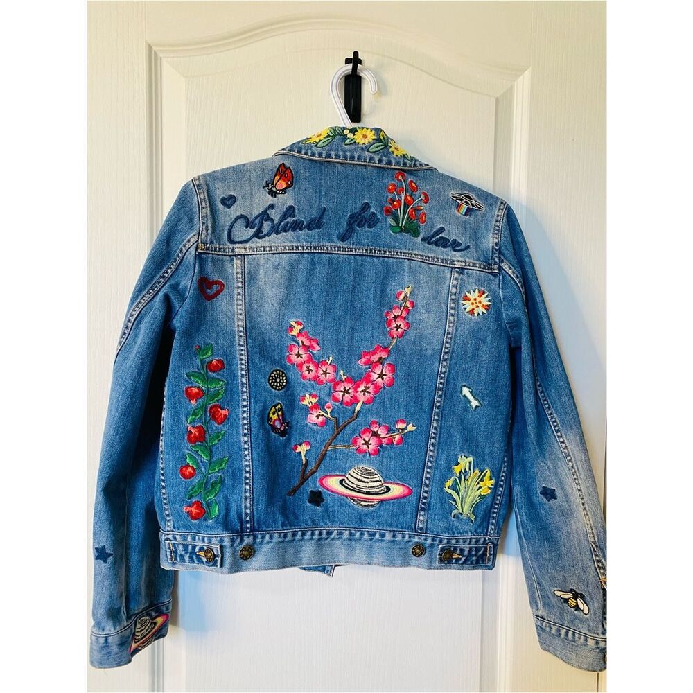 Gucci California Embroidered GG Denim Jacket Size Small - Picture 3 of 17
